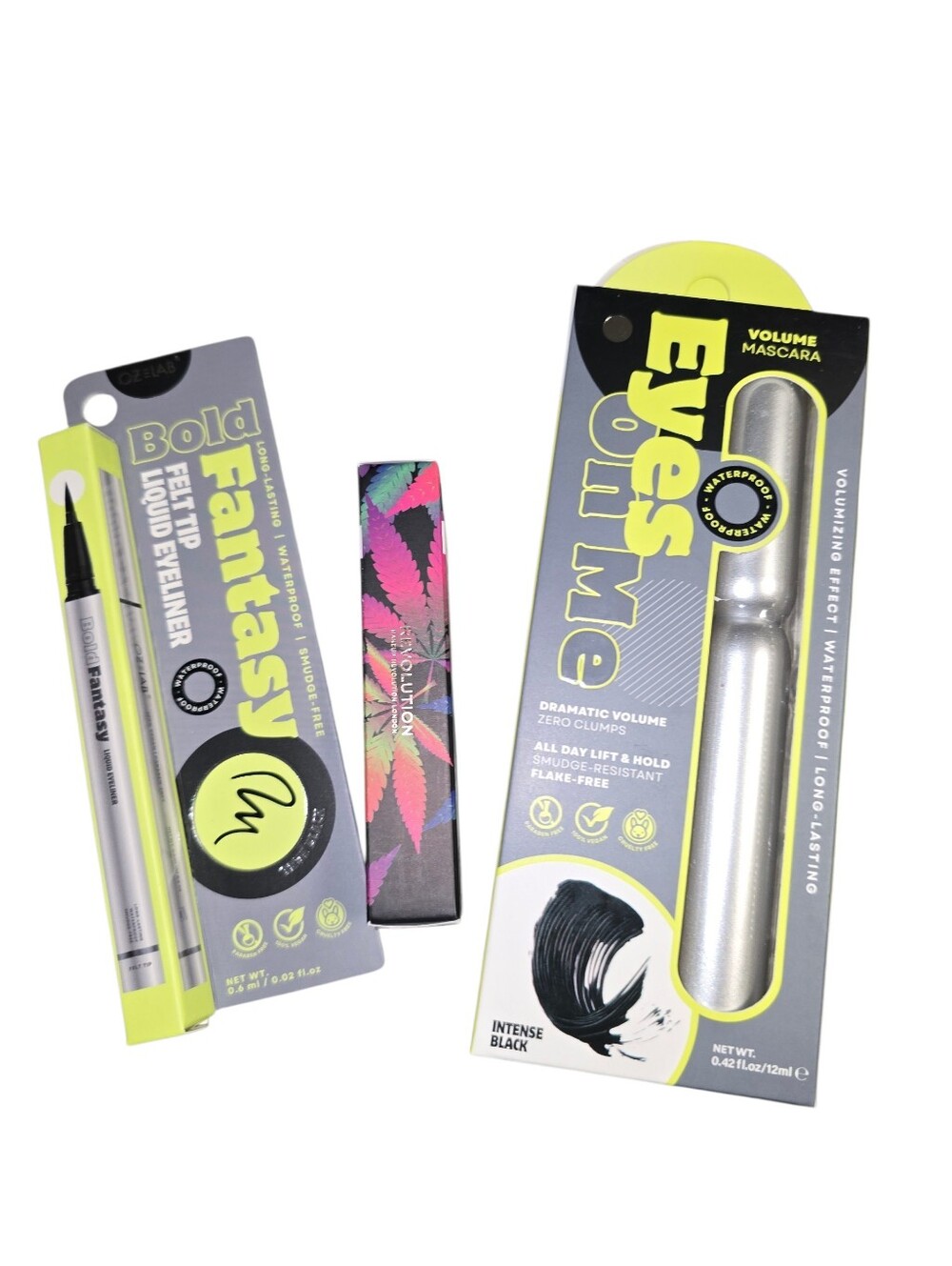 Oz LAB Eye On Me! 3 Pc Set Mascara Eyeliner And Revolution Brow Gel